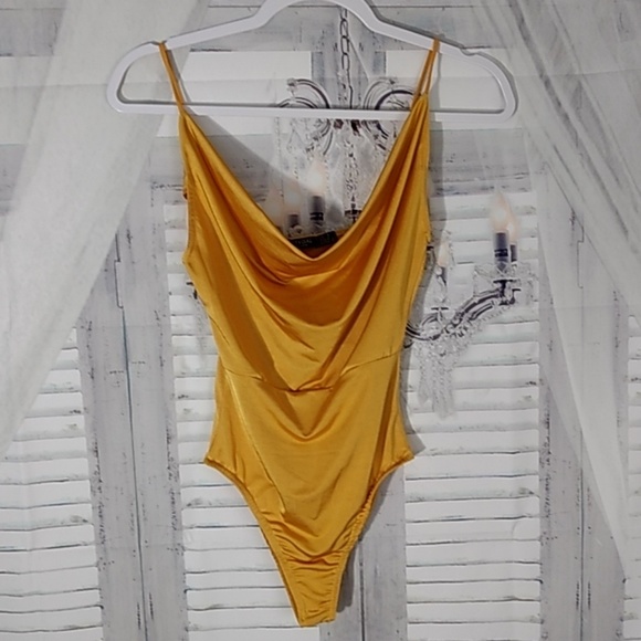 Nasty Gal Cowl Neck Bodysuit Size 0 - Picture 2 of 8